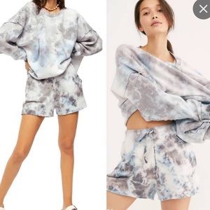 Free People Kelly Ocean Tie Dye Lounge Sweater
